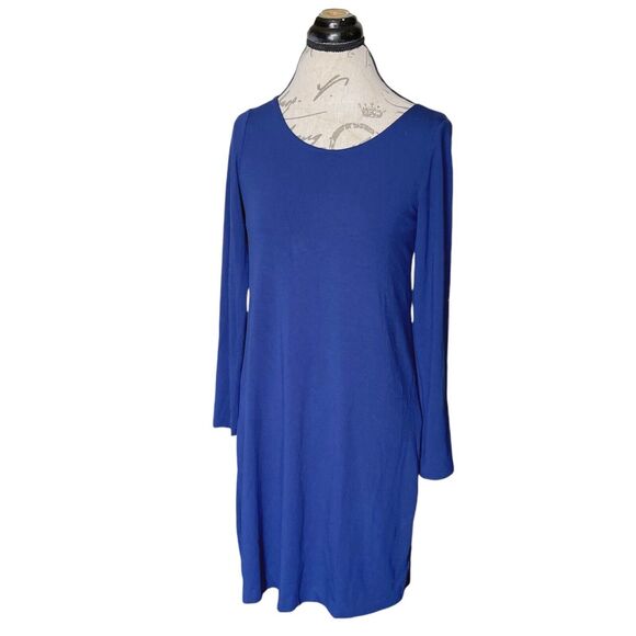 Eileen Fisher Womens Dress Size Petite  Small Blue Open Back Long Sleeve Modern - Picture 4 of 14
